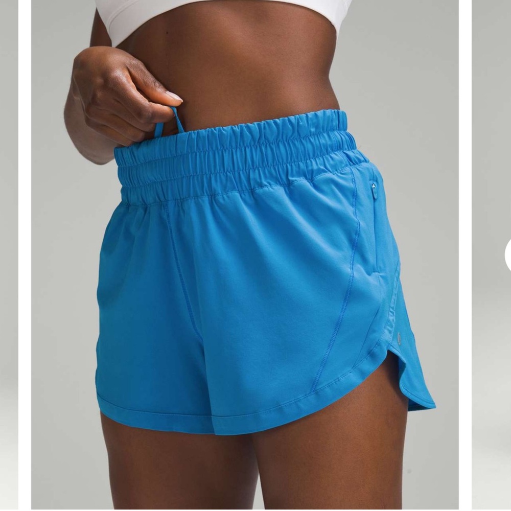 lululemon Track That High-Rise Lined Short 3" in Poolside Blue Size 4 New NWOT